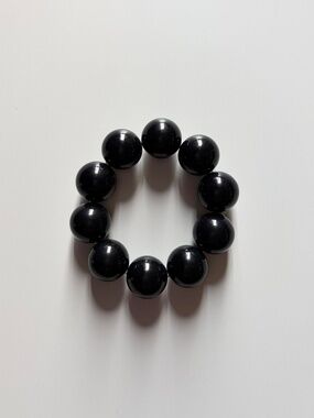Black Beaded Stretch Bracelet